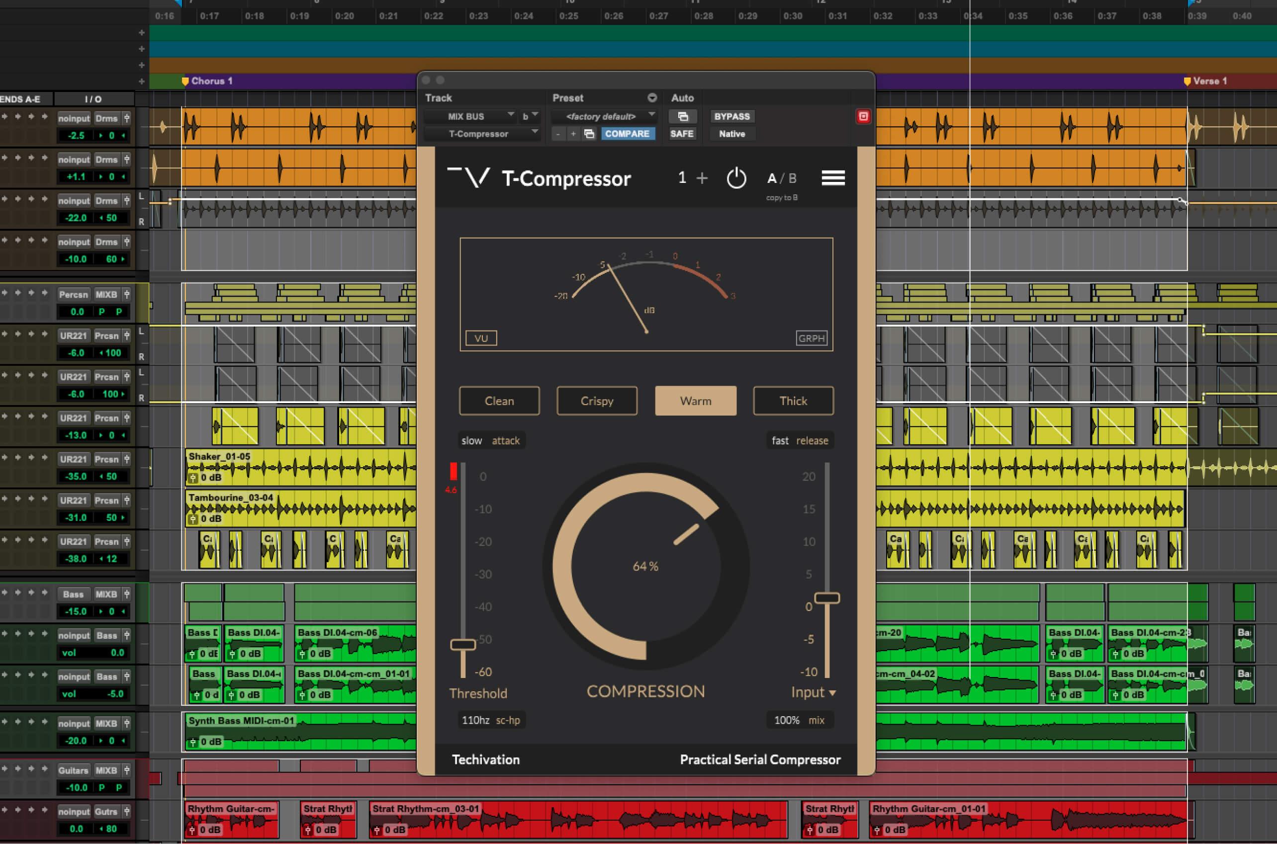 Using Serial Compression & Side-Chain High-Pass Filtering in T-Compressor