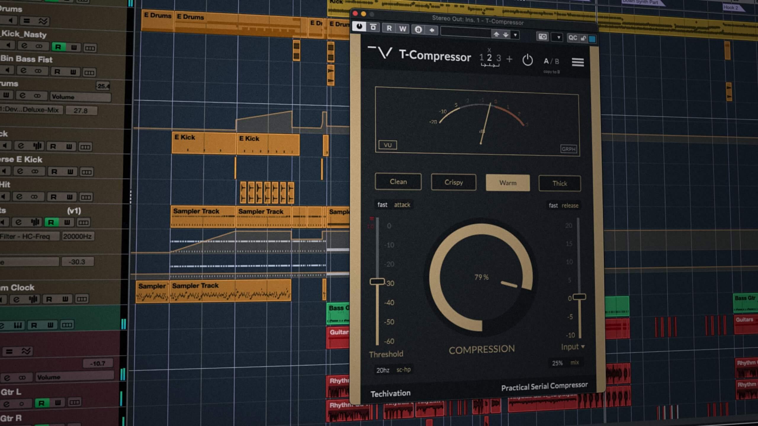 Using Serial Compression & Side-Chain High-Pass Filtering in T-Compressor