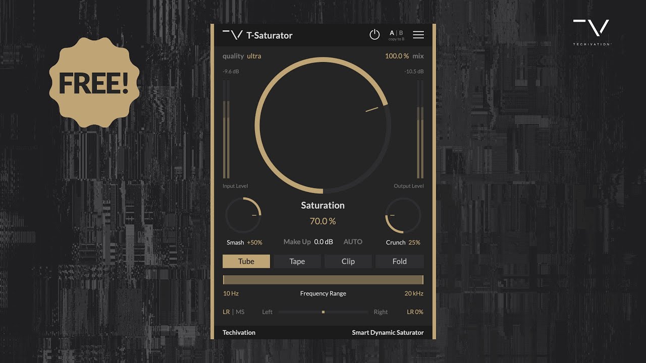 NEW FREE PLUGIN! Techivation T-Saturator